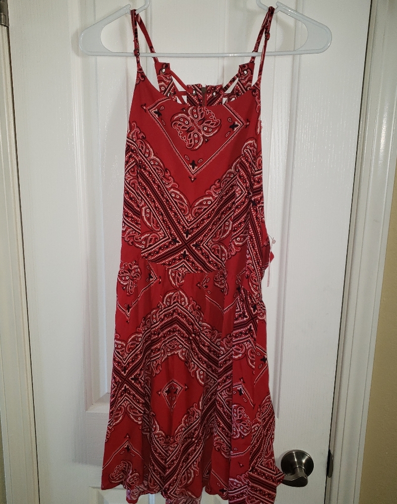 Red bandana romper xl nwt